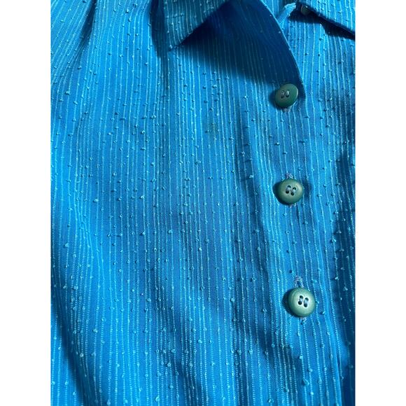 Vtg. 1960s Blue Cotton Dress - Picture 4 of 8